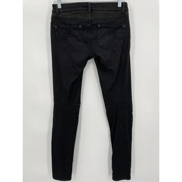MAJE Black Moto Skinny Stretch Jeans Size 26 (EUR 36)